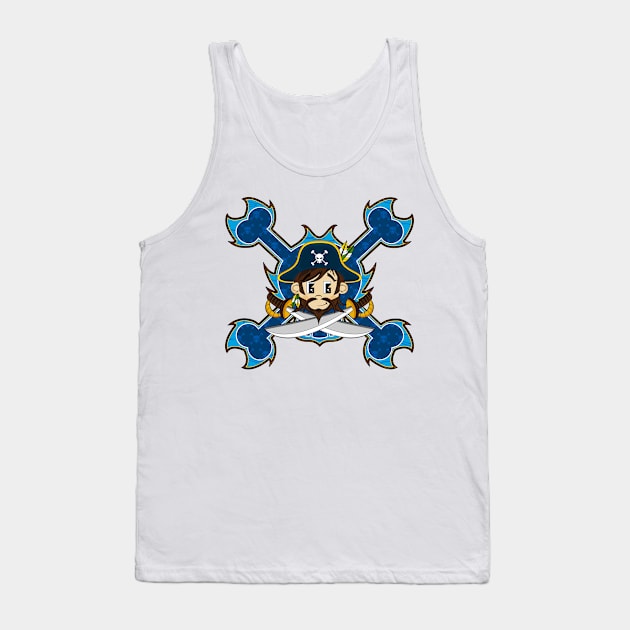 Cartoon Pirate Captain Tank Top by markmurphycreative